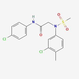molecular formula C16H16Cl2N2O3S B3445413 N~2~-(3-chloro-4-methylphenyl)-N~1~-(4-chlorophenyl)-N~2~-(methylsulfonyl)glycinamide 