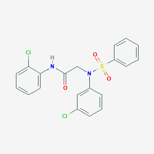 molecular formula C20H16Cl2N2O3S B3445428 N~1~-(2-chlorophenyl)-N~2~-(3-chlorophenyl)-N~2~-(phenylsulfonyl)glycinamide 