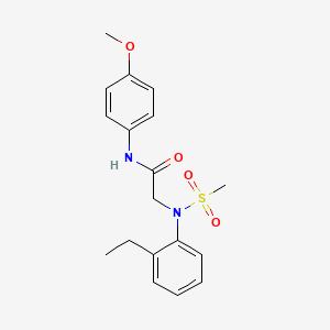molecular formula C18H22N2O4S B3445436 N~2~-(2-ethylphenyl)-N~1~-(4-methoxyphenyl)-N~2~-(methylsulfonyl)glycinamide 