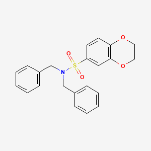 molecular formula C22H21NO4S B3445448 N,N-dibenzyl-2,3-dihydro-1,4-benzodioxine-6-sulfonamide 