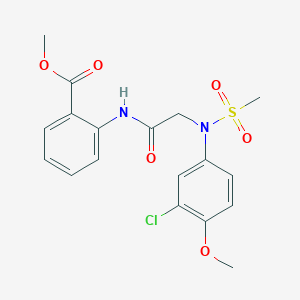 molecular formula C18H19ClN2O6S B3445449 methyl 2-{[N-(3-chloro-4-methoxyphenyl)-N-(methylsulfonyl)glycyl]amino}benzoate 