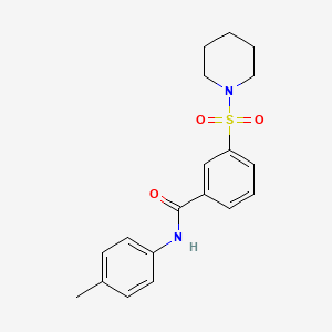 molecular formula C19H22N2O3S B3445455 N-(4-methylphenyl)-3-(1-piperidinylsulfonyl)benzamide 