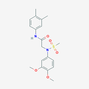 molecular formula C19H24N2O5S B3445476 N~2~-(3,4-dimethoxyphenyl)-N~1~-(3,4-dimethylphenyl)-N~2~-(methylsulfonyl)glycinamide 
