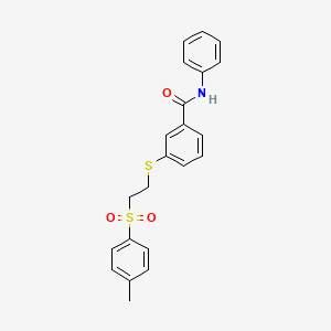 molecular formula C22H21NO3S2 B3445480 3-({2-[(4-methylphenyl)sulfonyl]ethyl}thio)-N-phenylbenzamide 
