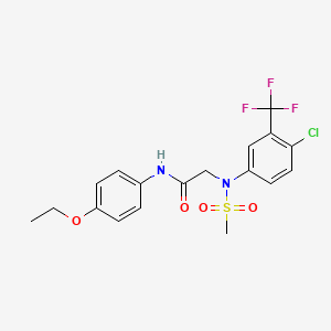 molecular formula C18H18ClF3N2O4S B3445508 N~2~-[4-chloro-3-(trifluoromethyl)phenyl]-N~1~-(4-ethoxyphenyl)-N~2~-(methylsulfonyl)glycinamide 