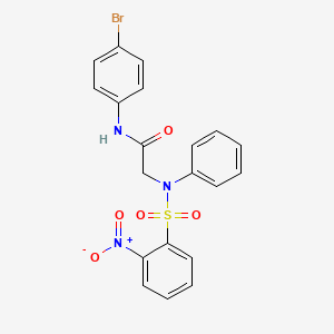 molecular formula C20H16BrN3O5S B3445513 N~1~-(4-bromophenyl)-N~2~-[(2-nitrophenyl)sulfonyl]-N~2~-phenylglycinamide 