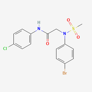 molecular formula C15H14BrClN2O3S B3445515 N~2~-(4-bromophenyl)-N~1~-(4-chlorophenyl)-N~2~-(methylsulfonyl)glycinamide 