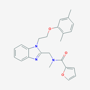 molecular formula C24H25N3O3 B344553 N-({1-[2-(2,5-dimethylphenoxy)ethyl]-1H-1,3-benzodiazol-2-yl}methyl)-N-methylfuran-2-carboxamide CAS No. 919976-74-2