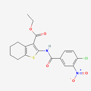 molecular formula C18H17ClN2O5S B3445532 ethyl 2-[(4-chloro-3-nitrobenzoyl)amino]-4,5,6,7-tetrahydro-1-benzothiophene-3-carboxylate 