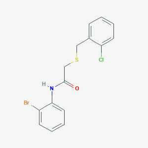 molecular formula C15H13BrClNOS B3445554 N-(2-bromophenyl)-2-[(2-chlorobenzyl)thio]acetamide 