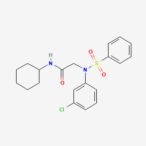 molecular formula C20H23ClN2O3S B3445559 N~2~-(3-chlorophenyl)-N~1~-cyclohexyl-N~2~-(phenylsulfonyl)glycinamide 