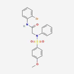 molecular formula C21H19BrN2O4S B3445566 N~1~-(2-bromophenyl)-N~2~-[(4-methoxyphenyl)sulfonyl]-N~2~-phenylglycinamide 