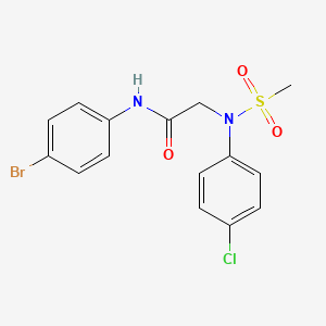 molecular formula C15H14BrClN2O3S B3445569 N~1~-(4-bromophenyl)-N~2~-(4-chlorophenyl)-N~2~-(methylsulfonyl)glycinamide 