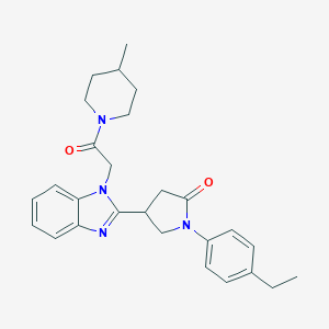molecular formula C27H32N4O2 B344557 1-(4-ethylphenyl)-4-{1-[2-(4-methylpiperidin-1-yl)-2-oxoethyl]-1H-benzimidazol-2-yl}pyrrolidin-2-one CAS No. 942864-10-0