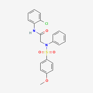 molecular formula C21H19ClN2O4S B3445571 N~1~-(2-chlorophenyl)-N~2~-[(4-methoxyphenyl)sulfonyl]-N~2~-phenylglycinamide 