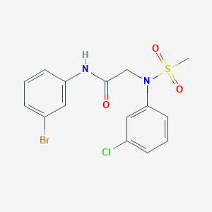 molecular formula C15H14BrClN2O3S B3445590 N~1~-(3-bromophenyl)-N~2~-(3-chlorophenyl)-N~2~-(methylsulfonyl)glycinamide CAS No. 6190-80-3