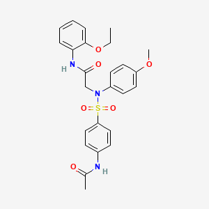 molecular formula C25H27N3O6S B3445604 N~2~-{[4-(acetylamino)phenyl]sulfonyl}-N~1~-(2-ethoxyphenyl)-N~2~-(4-methoxyphenyl)glycinamide 