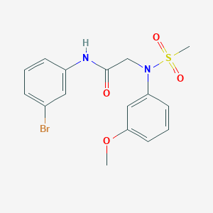 molecular formula C16H17BrN2O4S B3445607 N~1~-(3-bromophenyl)-N~2~-(3-methoxyphenyl)-N~2~-(methylsulfonyl)glycinamide 