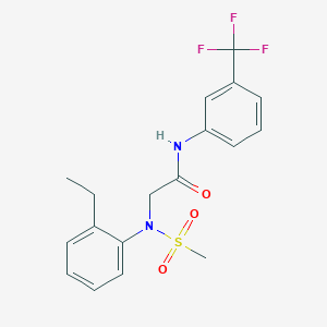 molecular formula C18H19F3N2O3S B3445614 N~2~-(2-ethylphenyl)-N~2~-(methylsulfonyl)-N~1~-[3-(trifluoromethyl)phenyl]glycinamide 
