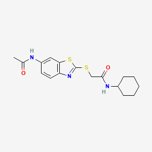 molecular formula C17H21N3O2S2 B3445621 2-{[6-(acetylamino)-1,3-benzothiazol-2-yl]thio}-N-cyclohexylacetamide 