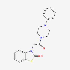 molecular formula C19H19N3O2S B3445648 3-[2-oxo-2-(4-phenyl-1-piperazinyl)ethyl]-1,3-benzothiazol-2(3H)-one 