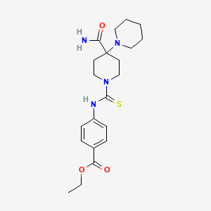molecular formula C21H30N4O3S B3445676 ethyl 4-({[4'-(aminocarbonyl)-1,4'-bipiperidin-1'-yl]carbonothioyl}amino)benzoate 