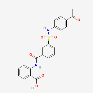 molecular formula C22H18N2O6S B3445703 2-[(3-{[(4-acetylphenyl)amino]sulfonyl}benzoyl)amino]benzoic acid 