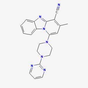 molecular formula C21H19N7 B3445719 3-methyl-1-[4-(2-pyrimidinyl)-1-piperazinyl]pyrido[1,2-a]benzimidazole-4-carbonitrile 