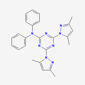 molecular formula C25H24N8 B3445728 4,6-bis(3,5-dimethyl-1H-pyrazol-1-yl)-N,N-diphenyl-1,3,5-triazin-2-amine 