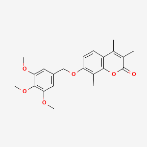 molecular formula C22H24O6 B3445732 3,4,8-trimethyl-7-[(3,4,5-trimethoxybenzyl)oxy]-2H-chromen-2-one 