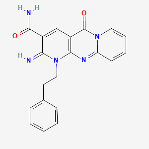 molecular formula C20H17N5O2 B3445739 2-imino-5-oxo-1-(2-phenylethyl)-1,5-dihydro-2H-dipyrido[1,2-a:2',3'-d]pyrimidine-3-carboxamide 