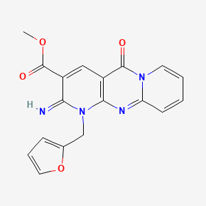 molecular formula C18H14N4O4 B3445743 methyl 1-(2-furylmethyl)-2-imino-5-oxo-1,5-dihydro-2H-dipyrido[1,2-a:2',3'-d]pyrimidine-3-carboxylate 