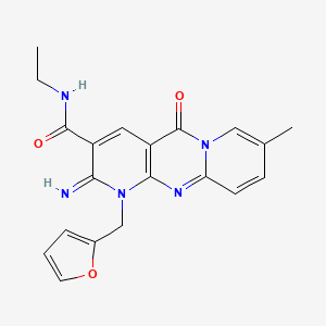 molecular formula C20H19N5O3 B3445749 N-ethyl-1-(2-furylmethyl)-2-imino-8-methyl-5-oxo-1,5-dihydro-2H-dipyrido[1,2-a:2',3'-d]pyrimidine-3-carboxamide CAS No. 510760-71-1