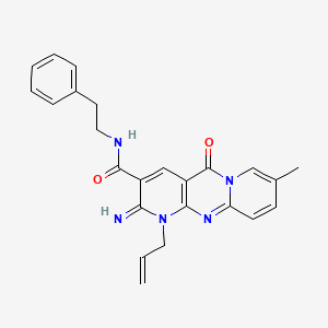 molecular formula C24H23N5O2 B3445763 1-allyl-2-imino-8-methyl-5-oxo-N-(2-phenylethyl)-1,5-dihydro-2H-dipyrido[1,2-a:2',3'-d]pyrimidine-3-carboxamide 