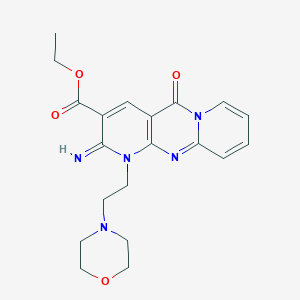 molecular formula C20H23N5O4 B3445765 ethyl 2-imino-1-[2-(4-morpholinyl)ethyl]-5-oxo-1,5-dihydro-2H-dipyrido[1,2-a:2',3'-d]pyrimidine-3-carboxylate 