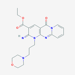 molecular formula C21H25N5O4 B3445769 ethyl 2-imino-1-[3-(4-morpholinyl)propyl]-5-oxo-1,5-dihydro-2H-dipyrido[1,2-a:2',3'-d]pyrimidine-3-carboxylate CAS No. 510761-65-6
