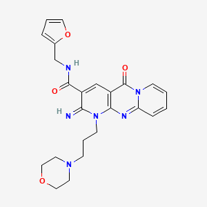 molecular formula C24H26N6O4 B3445776 N-(2-furylmethyl)-2-imino-1-[3-(4-morpholinyl)propyl]-5-oxo-1,5-dihydro-2H-dipyrido[1,2-a:2',3'-d]pyrimidine-3-carboxamide CAS No. 510761-74-7