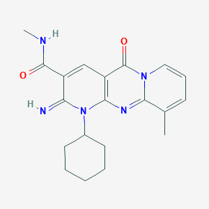 molecular formula C20H23N5O2 B3445784 1-cyclohexyl-2-imino-N,10-dimethyl-5-oxo-1,5-dihydro-2H-dipyrido[1,2-a:2',3'-d]pyrimidine-3-carboxamide CAS No. 510762-27-3
