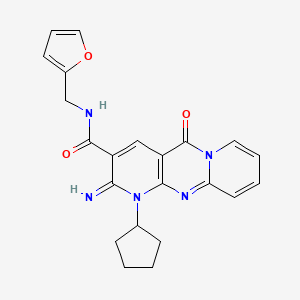 molecular formula C22H21N5O3 B3445786 1-cyclopentyl-N-(2-furylmethyl)-2-imino-5-oxo-1,5-dihydro-2H-dipyrido[1,2-a:2',3'-d]pyrimidine-3-carboxamide 