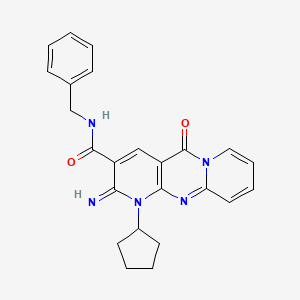molecular formula C24H23N5O2 B3445787 N-benzyl-1-cyclopentyl-2-imino-5-oxo-1,5-dihydro-2H-dipyrido[1,2-a:2',3'-d]pyrimidine-3-carboxamide 