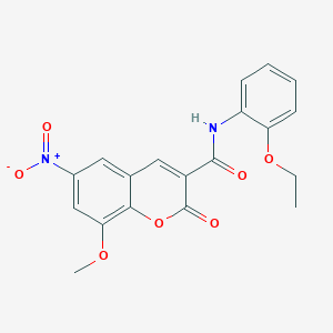 molecular formula C19H16N2O7 B3445800 N-(2-ethoxyphenyl)-8-methoxy-6-nitro-2-oxo-2H-chromene-3-carboxamide 
