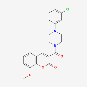 molecular formula C21H19ClN2O4 B3445802 3-{[4-(3-chlorophenyl)-1-piperazinyl]carbonyl}-8-methoxy-2H-chromen-2-one 