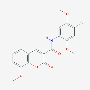 molecular formula C19H16ClNO6 B3445809 N-(4-chloro-2,5-dimethoxyphenyl)-8-methoxy-2-oxo-2H-chromene-3-carboxamide 