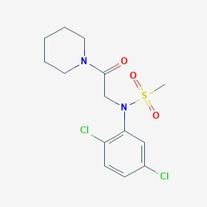 molecular formula C14H18Cl2N2O3S B3445824 N-(2,5-dichlorophenyl)-N-[2-oxo-2-(1-piperidinyl)ethyl]methanesulfonamide 