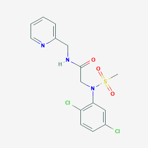 molecular formula C15H15Cl2N3O3S B3445833 N~2~-(2,5-dichlorophenyl)-N~2~-(methylsulfonyl)-N~1~-(2-pyridinylmethyl)glycinamide 