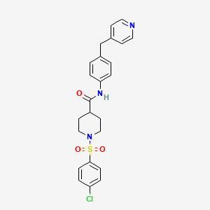 molecular formula C24H24ClN3O3S B3445858 1-[(4-chlorophenyl)sulfonyl]-N-[4-(4-pyridinylmethyl)phenyl]-4-piperidinecarboxamide 