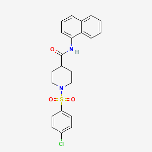molecular formula C22H21ClN2O3S B3445865 1-[(4-chlorophenyl)sulfonyl]-N-1-naphthyl-4-piperidinecarboxamide 