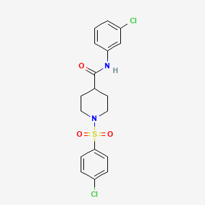 molecular formula C18H18Cl2N2O3S B3445872 N-(3-chlorophenyl)-1-[(4-chlorophenyl)sulfonyl]-4-piperidinecarboxamide 