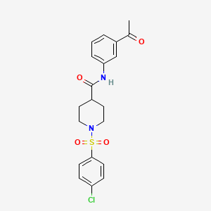 molecular formula C20H21ClN2O4S B3445878 N-(3-acetylphenyl)-1-[(4-chlorophenyl)sulfonyl]-4-piperidinecarboxamide 