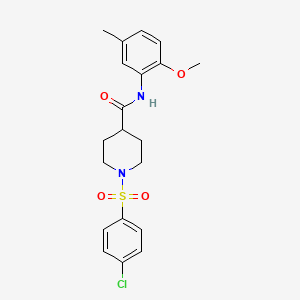 molecular formula C20H23ClN2O4S B3445884 1-[(4-chlorophenyl)sulfonyl]-N-(2-methoxy-5-methylphenyl)-4-piperidinecarboxamide 